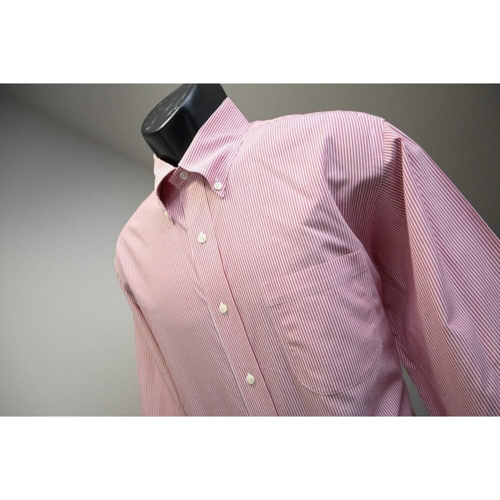 Brooks Brothers Dress Shirt 346 Classic Button Up Striped Mens Sz Large 16 34/35